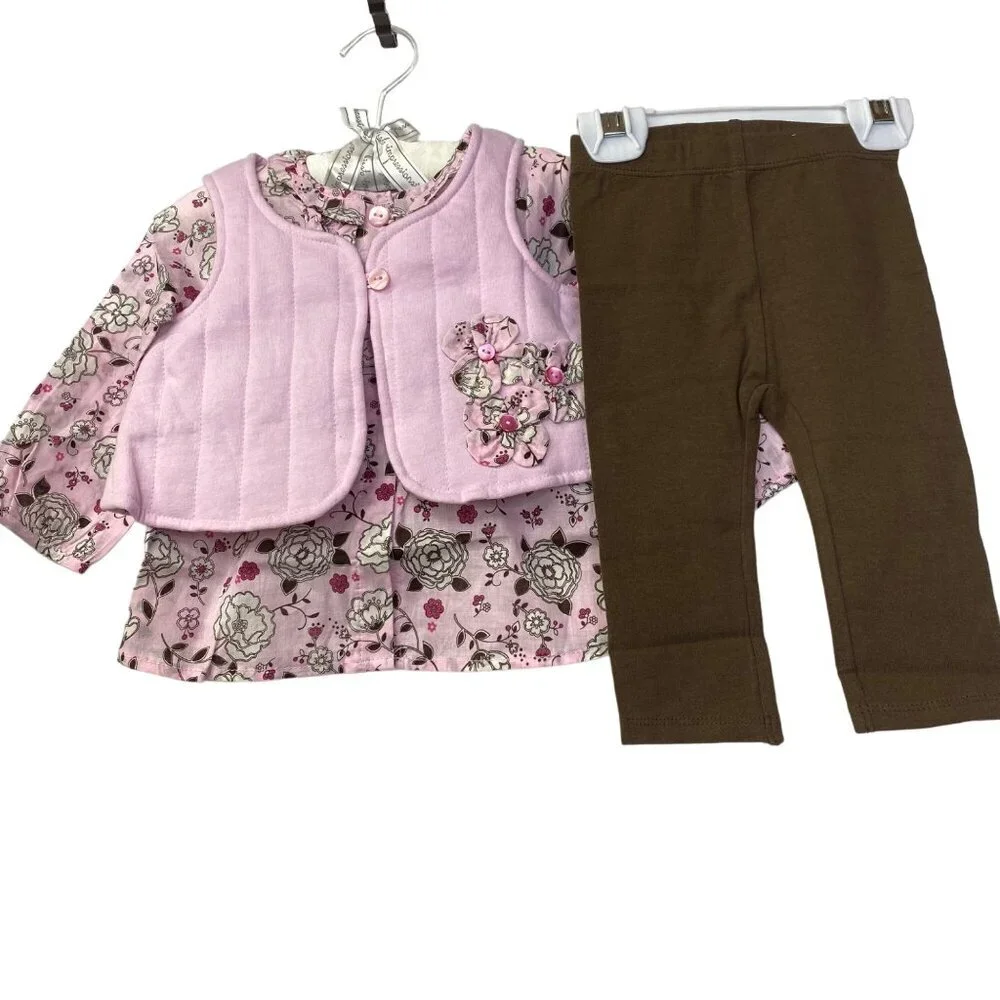 FIRST IMPRESSION BABY GIRL 6-9 MOS ‎ 3 PCS SET OUTFIT NWT